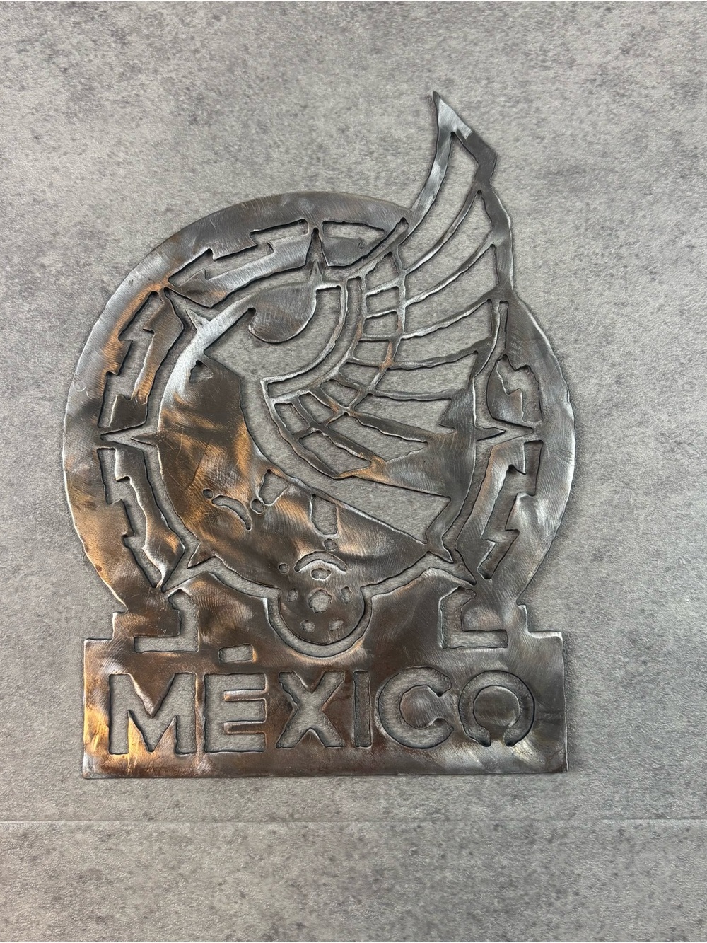 custom-cut metal Stencil With logo of the Mexican national football team